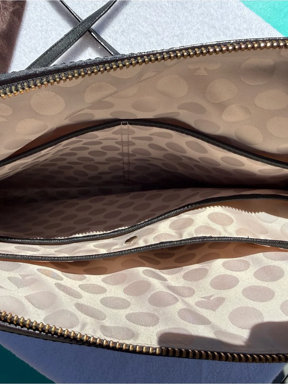 kate spade Pink, Cream & Black Leather Laptop Satchel